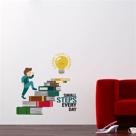 Decor Villa PVC Vinyl Small Steps Everyday 3D Big Size Wall Sticker for ...