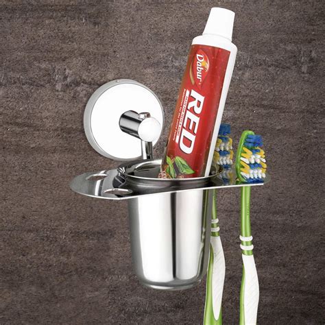 Plantex High Grade Stainless Steel Tooth Brush Holder/Tumbler Holder ...