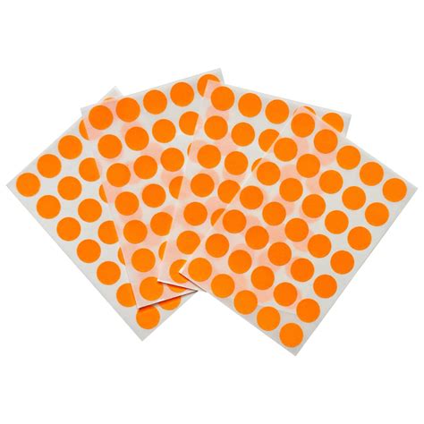 Pack of 140 Self Adhesive Fluorescent Orange 13mm Round Labels ...
