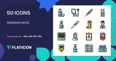 Medicaments Icon Pack | Lineal color | 50 .SVG Icons