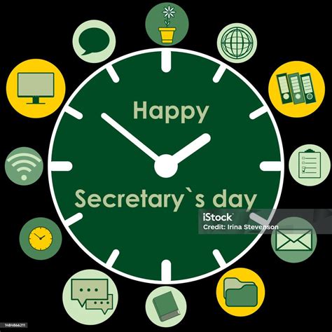 Card Happy Secretary Day Stock Illustration - Download Image Now ...