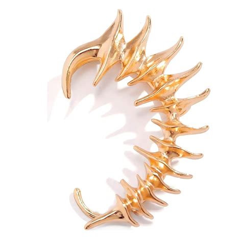 Via Mazzini Fashionable Gold-Plated Solar Flare No-Piercing Required ...