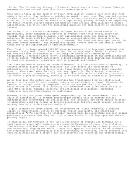 The Fascinating History of Mathematics: From Ancient Civilizations To ...