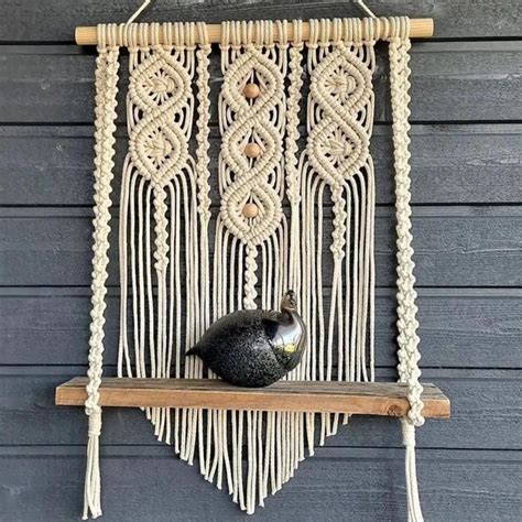 tms | Macrame Wall Hanging Decor | Macrame Wall Hanging Shelf | Wood ...