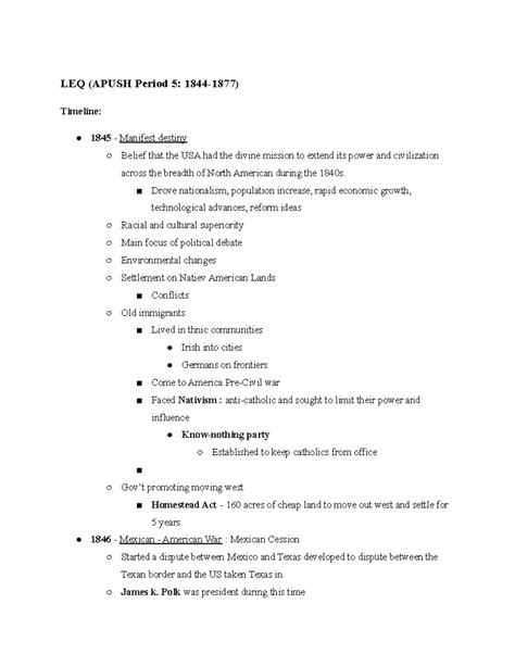 [ LEQ ( Apush Period 5 1844-1877)] - LEQ (APUSH Period 5: 1844-1877 ...
