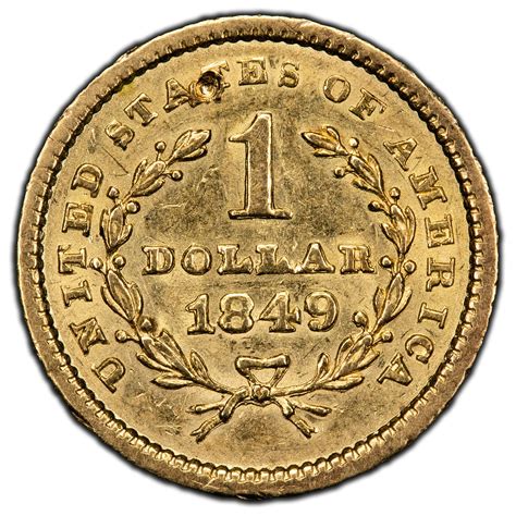 SOLD United States 1849 Closed Wreath $1 One Dollar Gold Coin - Old Cl ...