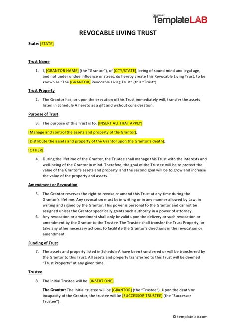 Revocable Living Trust