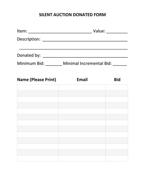 40+ Silent Auction Bid Sheet Templates [Word, Excel] - Template Lab