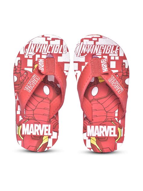 Marvel Avengers Flip-Flops Kids Boys Red by Toothless Black 7 UK (24 EU ...