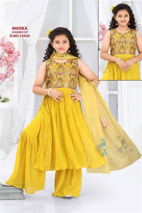 Mihika Sharara Set 10426 Georgette Kids Party Wear Collection