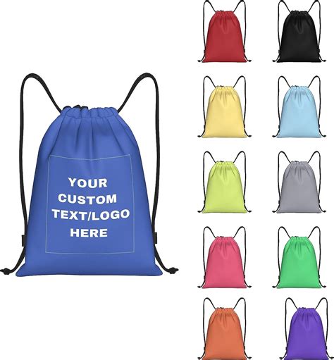 Amazon.com | Oznufi Custom Bulk Drawstring Bags personalized Cinch Sacks Backpack with Logo Pull ...