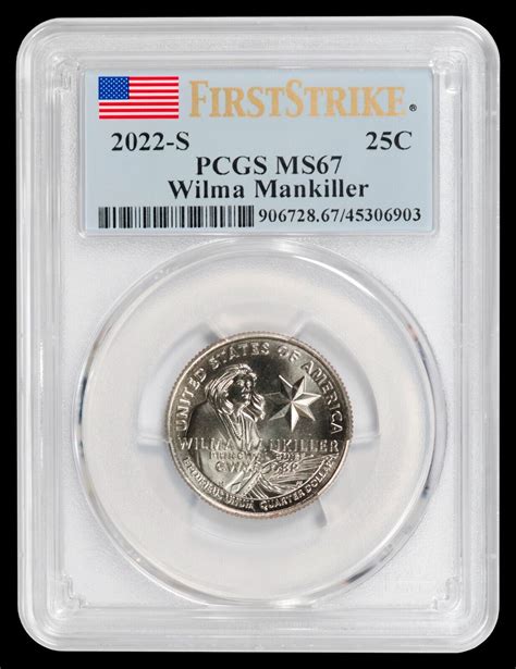 2022-S Wilma Mankiller American Women Quarter PCGS MS67 FIRST STRIKE ...