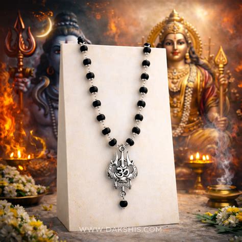 Karungali Mala With Shiva Trishool Locket – DAKSHIS