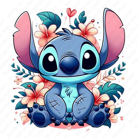 Stitch With Flowers Clipart, Cute Stitch Clipart, Stitch Png ...
