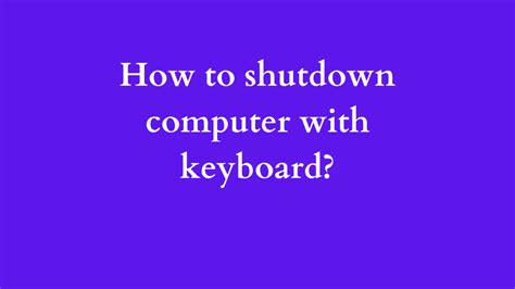 Image result for How to Turn Off Computer with Keyboard