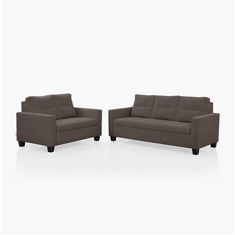 duroflex Ease 3+2 Seater Fabric Sofa Set in Saddle Brown Colour ...