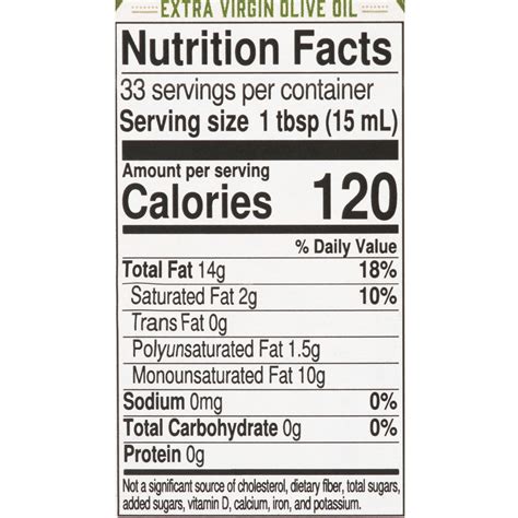 39 olive oil nutrition facts label