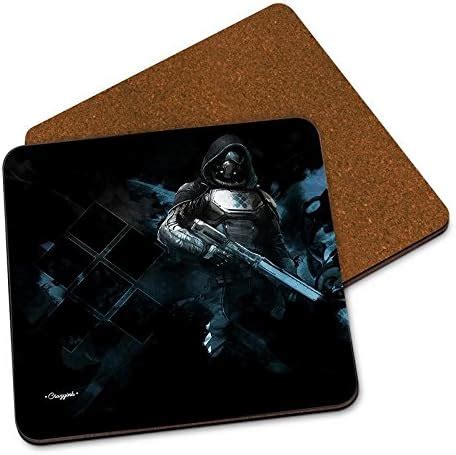 CRAZYINK Long Gun Black Soldier Printed Wooden Coasters Set of 2 (4 ...