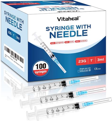 Amazon.com: 10 Pack 3ml Syringes with Needle - 25G, 1.0 inch Needle ...