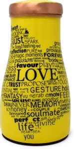 Alfanso Copper Bedroom Bottle Handmade Yellow Black Heart Print with ...