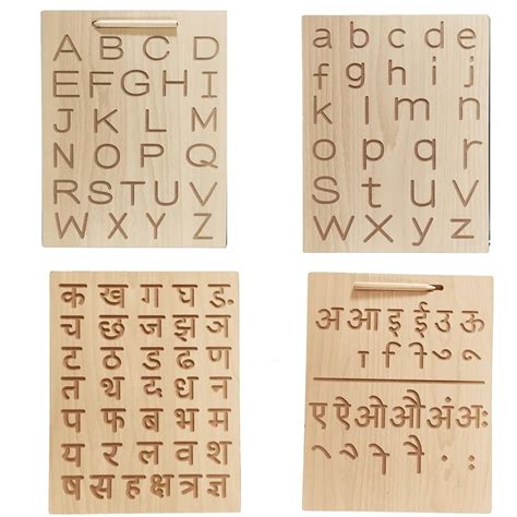 DgCrayons Wooden Combo 2 in 1 Both Side Capital & Small Alphabets and ...