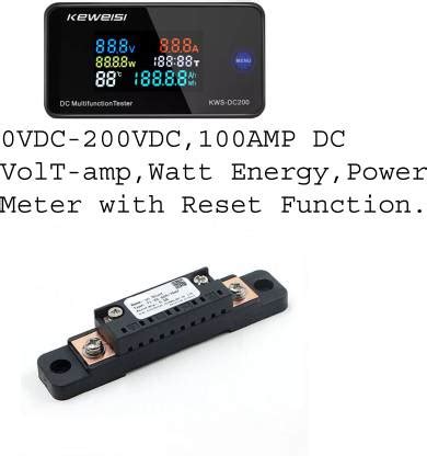 electrolight 0VDC-200V, 100AMP DC Volt amp, Watt Power Energy Meter ...
