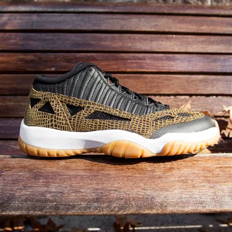 Jordan Men Air Jordan 11 Retro Low black militia green gum yellow ...