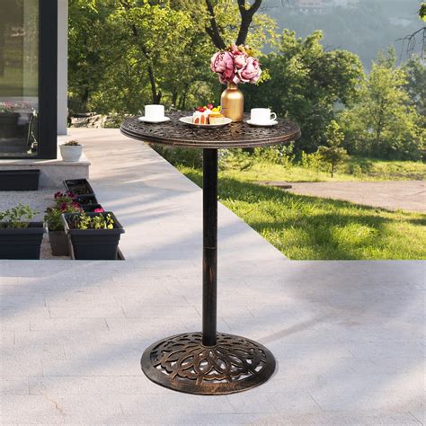 27.5 * 27.5 * 40inch Outdoor Bistro Pub Table, Patio Bar Height Table ...