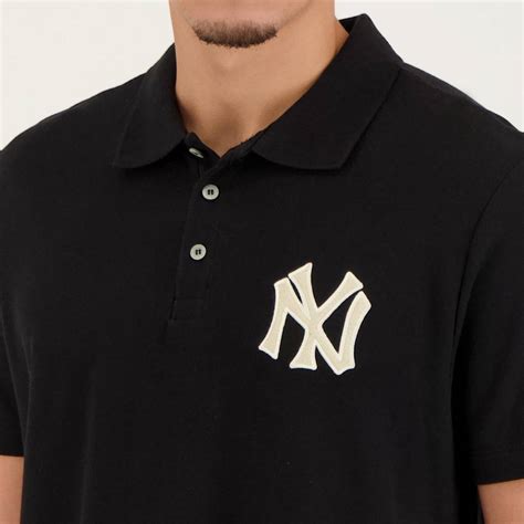 Polo New Era MLB New York Yankees Classic Preta - FutFanatics