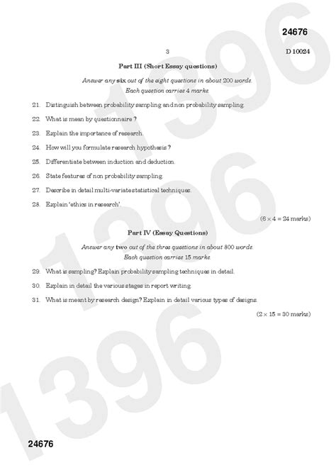 2021 BCM 5B 08 Business Research Methods - 3 D 10024 Part III (Short ...