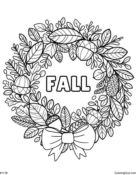 Fall Wreath Coloring Page
