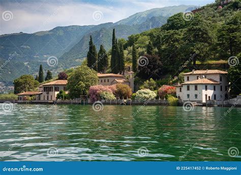 Lake Iseo, Italian Villa on Monte Isola, Lombardy, Italy. Editorial ...