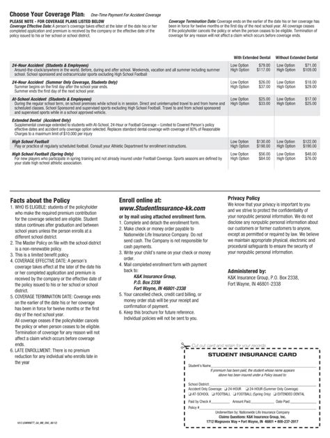 Fillable Online English Student Insurance Application - Gwinnett County ...