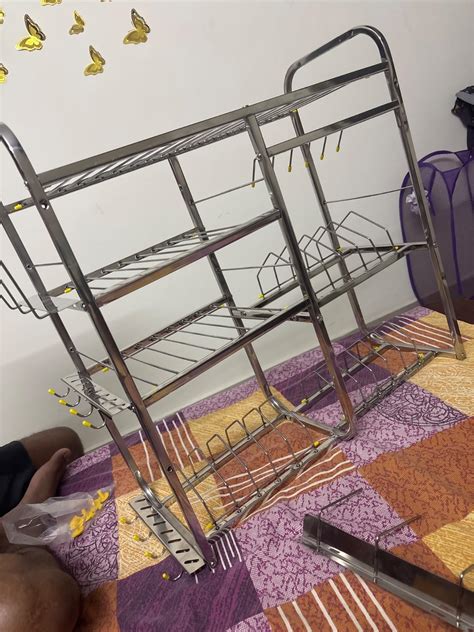 Buy OSE Kitchen Dish Rack | Stainless Steel Wall Mounted Storage | 4 ...