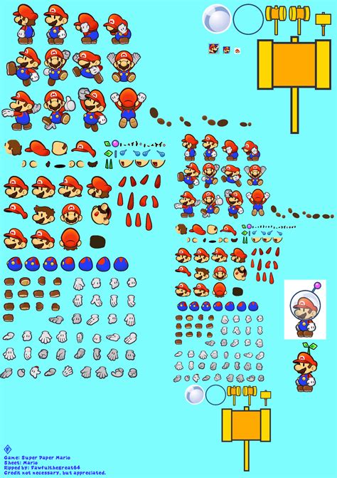 The Spriters Resource - Full Sheet View - Super Paper Mario - Mario ...