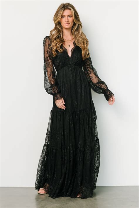 Gloria Lace Maxi Dress | Black | Baltic Born