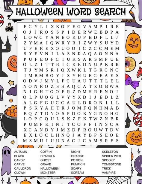 Halloween Word Searches Free Printable