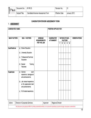 Fillable Online Document No.: 4FHR 25 Revision No.: 01 Subject/Title ...