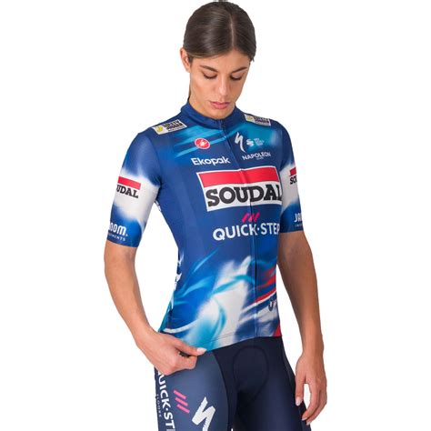 Castelli Competizione 3 Fietsshirt met Korte Mouwen Team Soudal Quick-Step Dames - blue/red 150