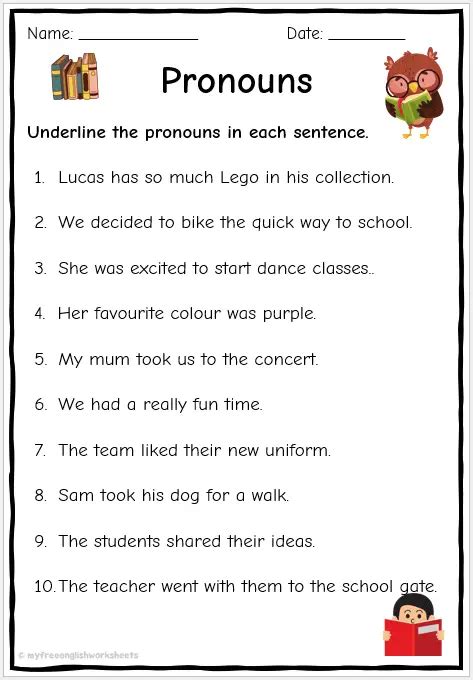 Pronoun Worksheets - Identifying Pronouns | Free English Worksheets ...