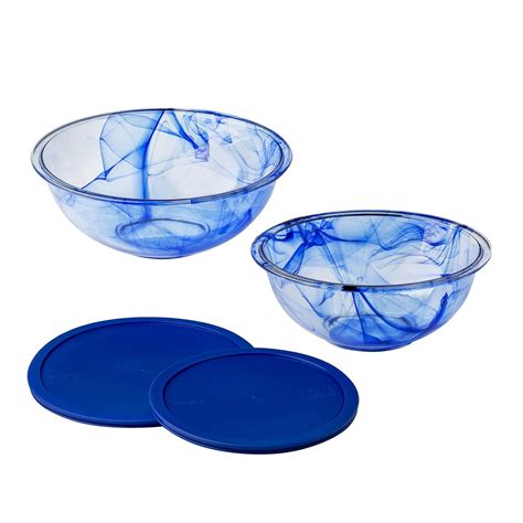 Buy Pyrex Watercolor Collection 4 Piece Mixing Bowl Set, Blue Lagoon ...