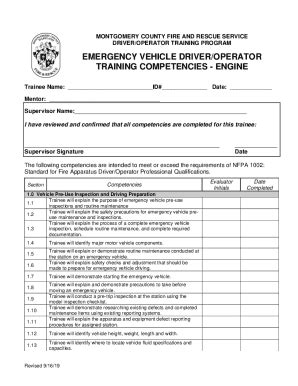 MD Emergency Vehicle Driver/Operator Training Competencies (Engine ...