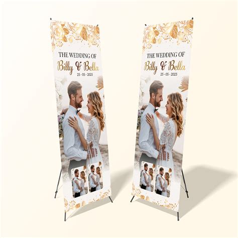 X Banner Wedding Simple Gold