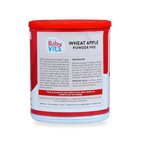 Babyvita Wheat Apple Powder Mix for Babies from 6 to 24 Months (300 Jar ...