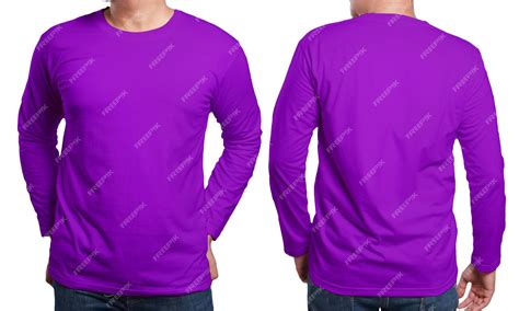 Premium Photo | Purple long sleeved tshirt mock up front and back view ...