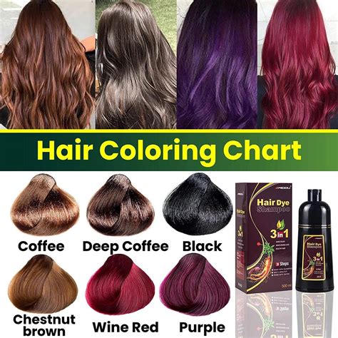 Buy 2023 NEW Black Instant Hair Color Shampoo For Gary Hair,3 In 1-100% ...