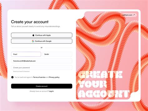 Image result for Create Account Page Example