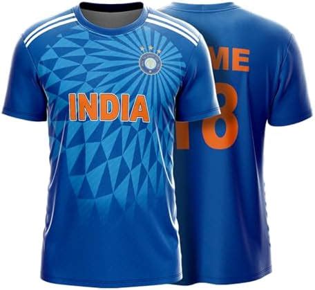Indian T20 2023 Cricket Jersey | Personalized Blue Team Shirt with Name ...