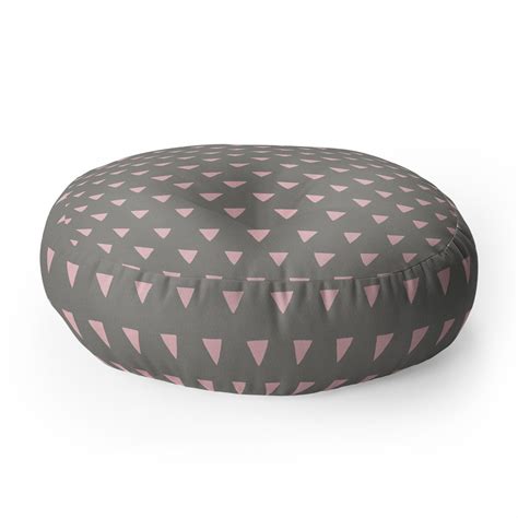 Geometric Confetti Pink Floor Pillow Round Bianca Green