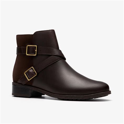 Womens Havisham Bay Brown Leather Ankle Boots | Clarks